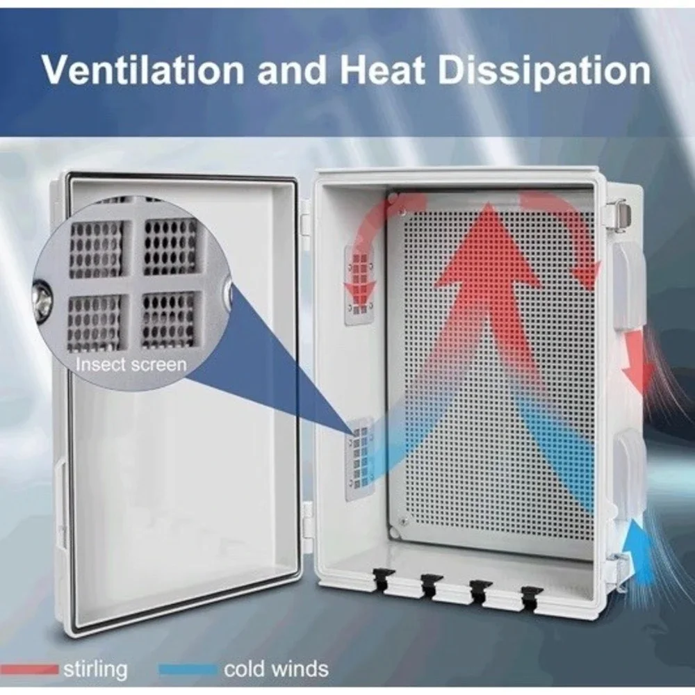 Electrical Junction Box, Ventilated Design, Cable Grommets, Indoor/Outdoor Use